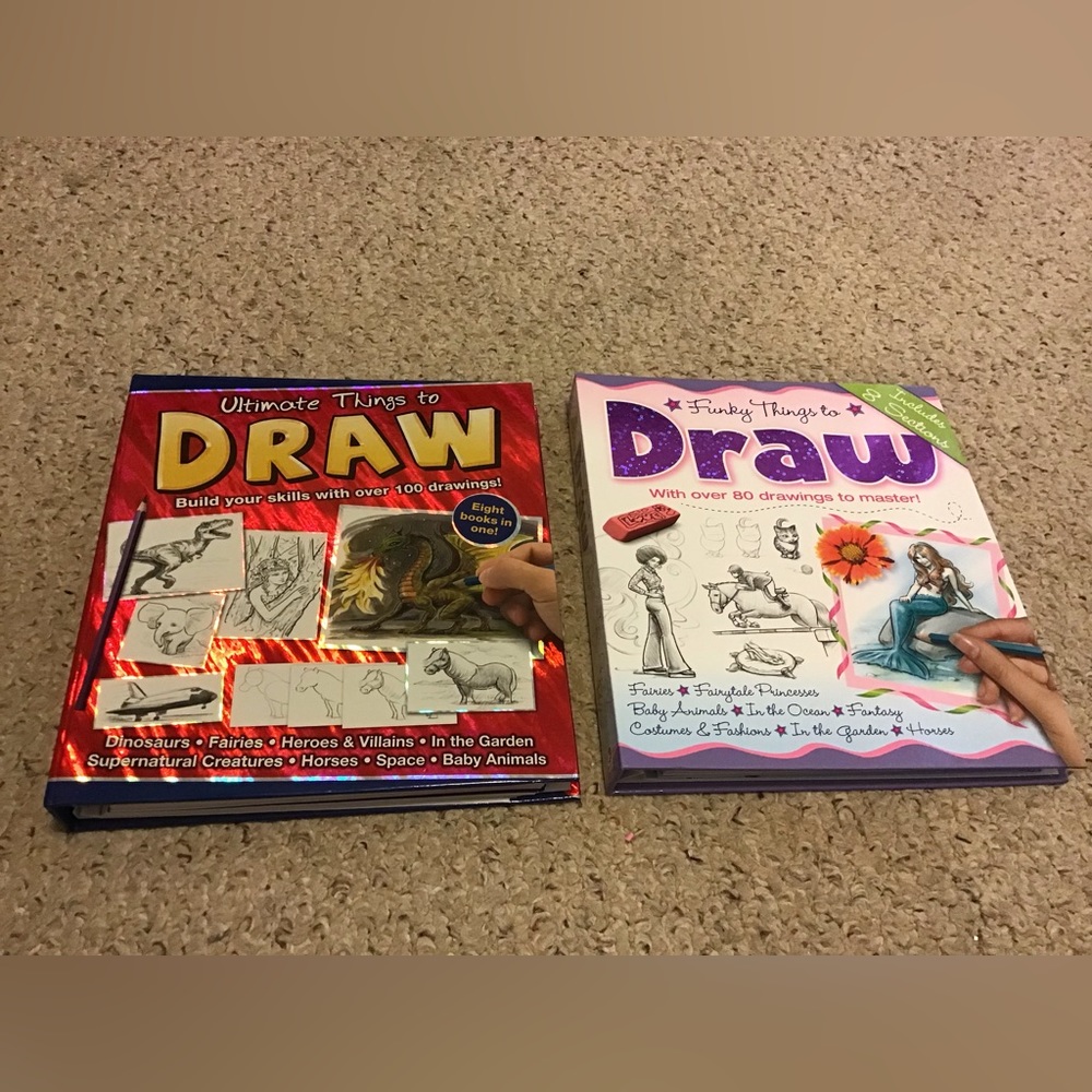 ULTIMATE & FUNKY THINGS TO DRAW LOT OF 2 BOOKS EUC ORIG OWNER GREAT FOR ADULTS